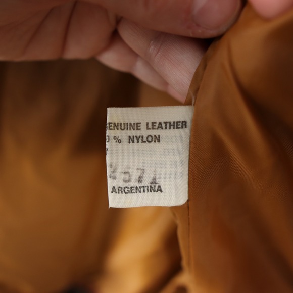 Sears The Leather Shop Vintage Mens PATENT BROWN LEATHER Blazer Jacket 42R 70s - Picture 13 of 14